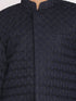 Boy's Navy Blue Embellished Slim-Fit Sherwani Set